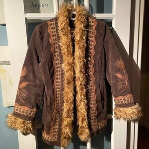 Penny lane leather coat brown